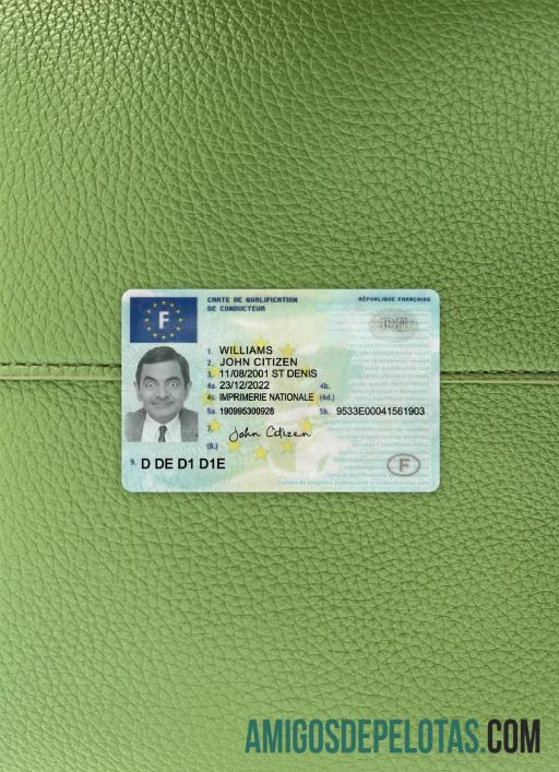 Carta de condução francesa 2022 presente fotolook frente modelo